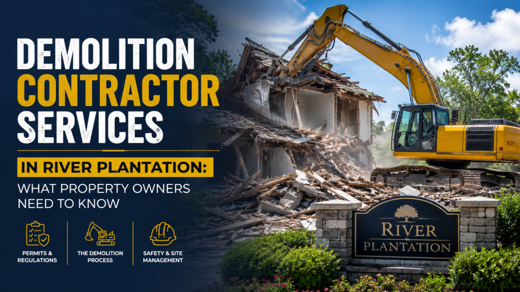 Demolition Contractor Services in River Plantation: What Property Owners Need to Know